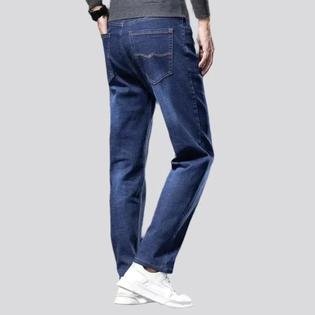 Straight men's whiskered jeans