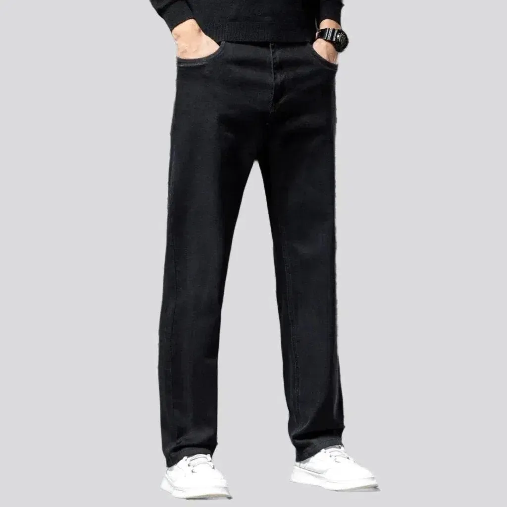 Straight men's whiskered jeans