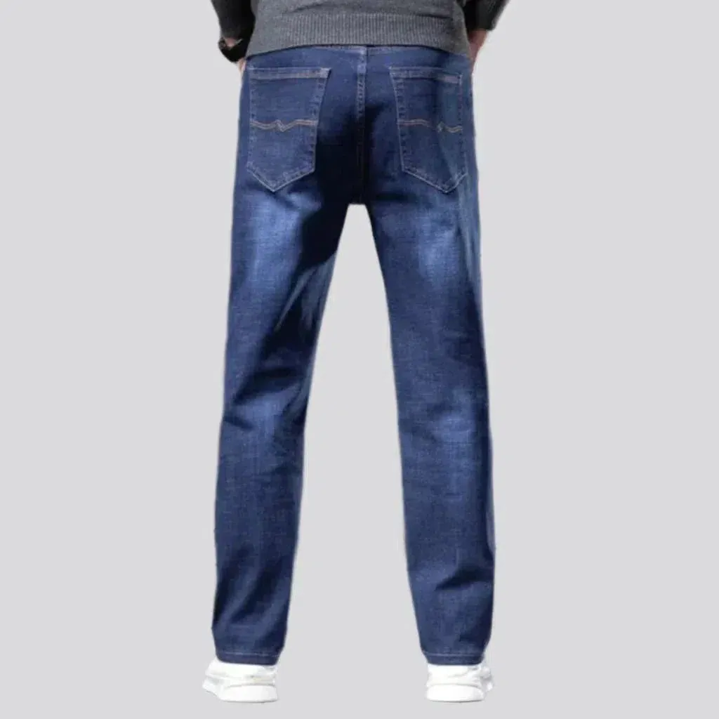 Straight men's whiskered jeans