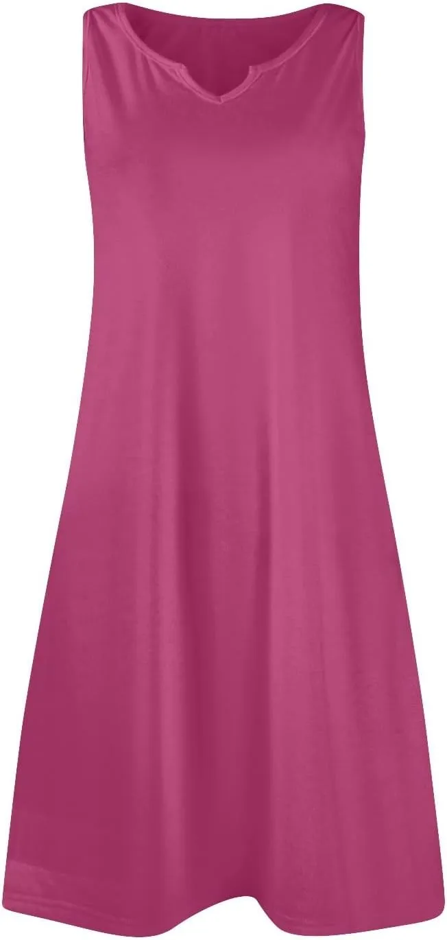 Summer Dresses for Women 2025 Beach Vacation Spring Clothes Spaghetti Strap V Neck Casual Loose Mini Dress
