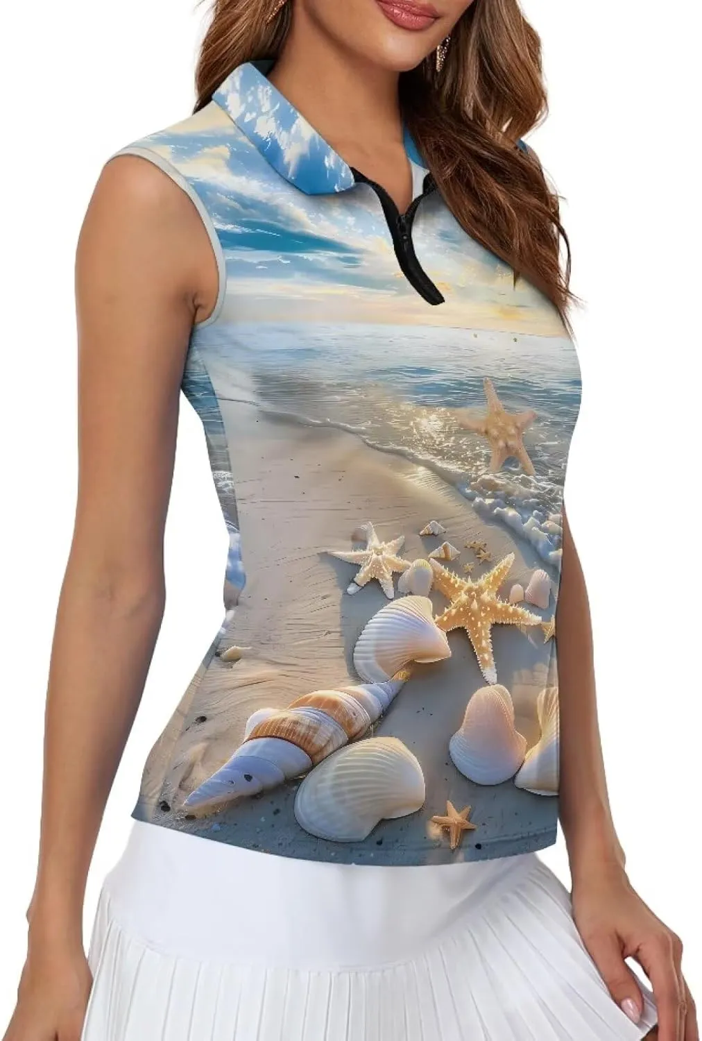 Suobstales Sleeveless Golf Polo Shirts for Women Quick Dry Collared Polo Shirts Athletic Tank Tops Lightweight Tennis Shirts