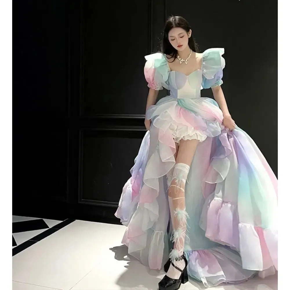 TAVIMART  -  Princess Dress Women Long Dress Forest Style Elf Skirt Explosive Street Irregular Skirt Hem Unique And Unique Pattern Fleeing