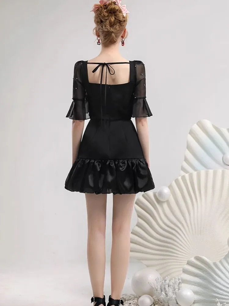 Three-dimensional bow organza dress【s0000007289】