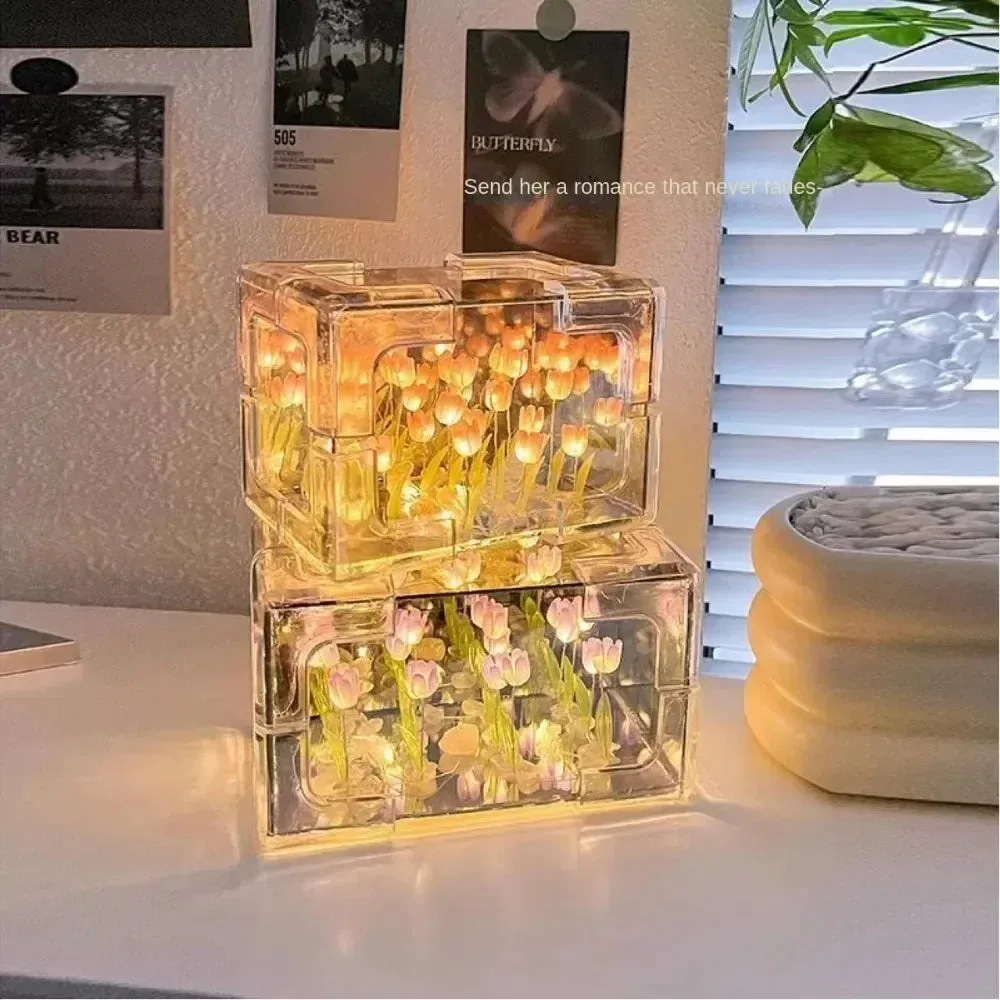 Tulip Tube Three Dimensional Small Night Lamp