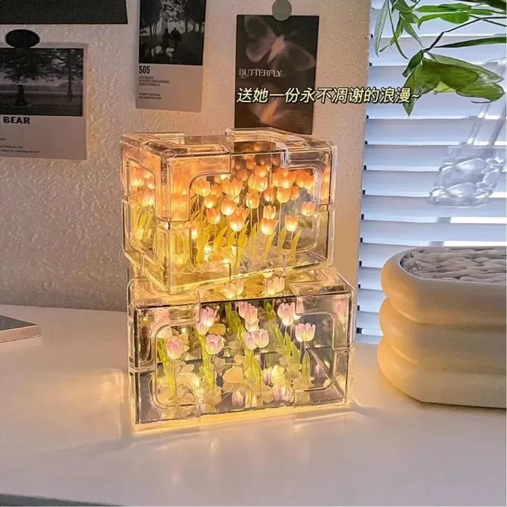 Tulip Tube Three Dimensional Small Night Lamp