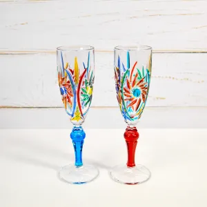 Twizzler Champagne Glasses, Set of 2, Made in Italy