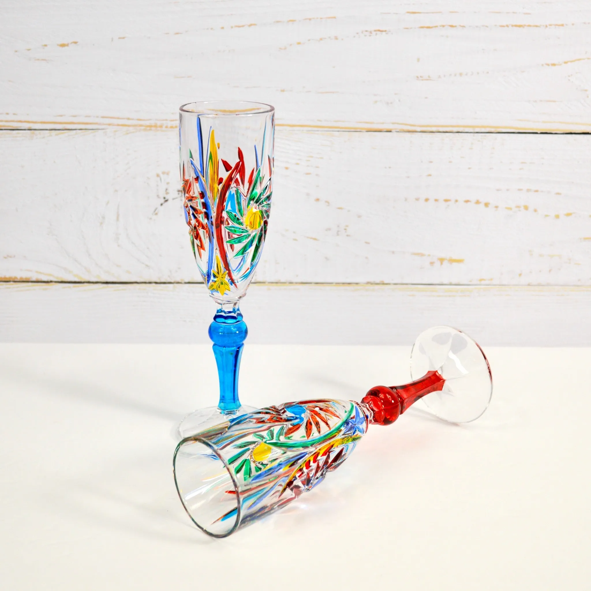 Twizzler Champagne Glasses, Set of 2, Made in Italy