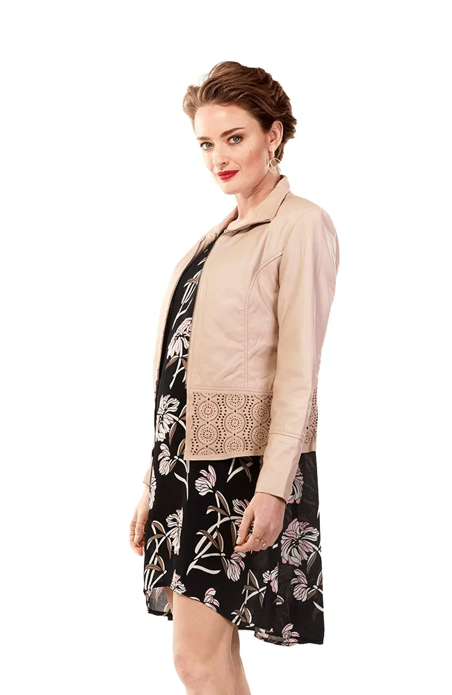 Woman Leather Jacket | Pink Genuine Leather Jacket | PAULA  Leather Jacket