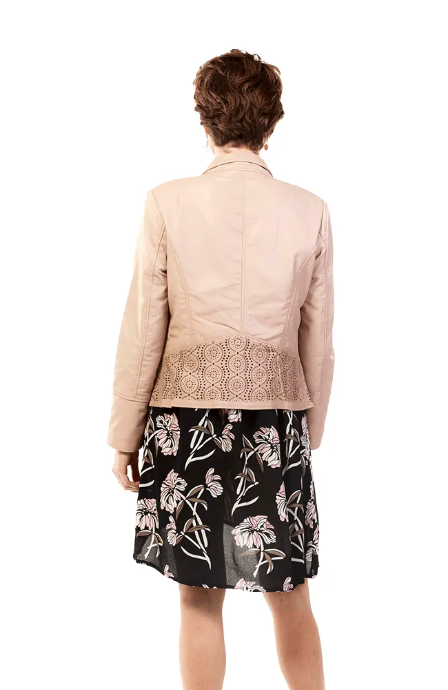 Woman Leather Jacket | Pink Genuine Leather Jacket | PAULA  Leather Jacket