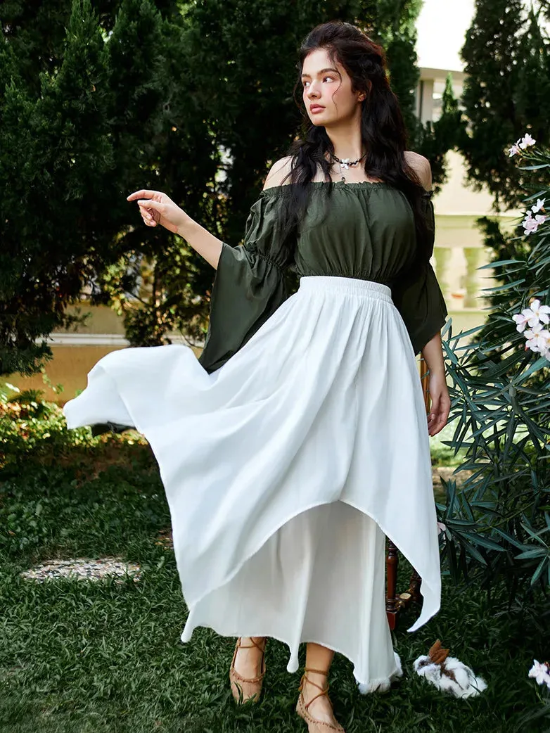 Women Renaissance Dual-Layer Swing Maxi Skirt