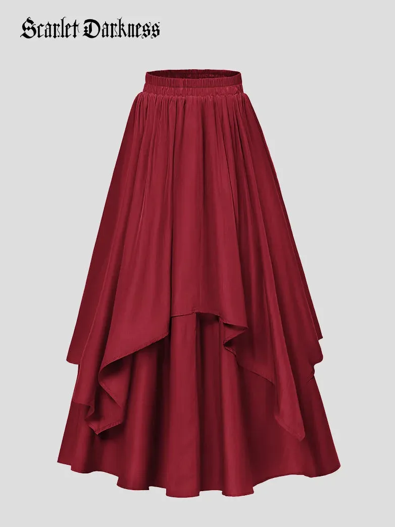 Women Renaissance Dual-Layer Swing Maxi Skirt