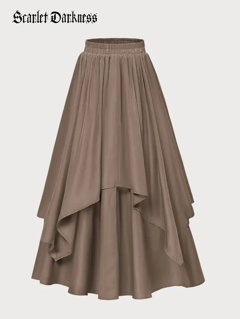Women Renaissance Dual-Layer Swing Maxi Skirt