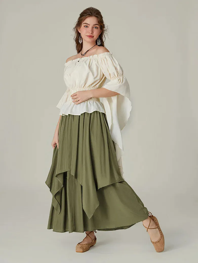Women Renaissance Dual-Layer Swing Maxi Skirt