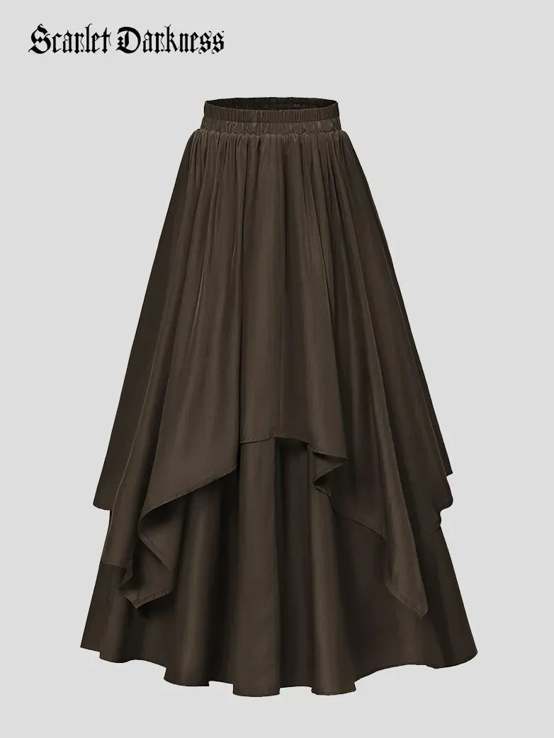 Women Renaissance Dual-Layer Swing Maxi Skirt