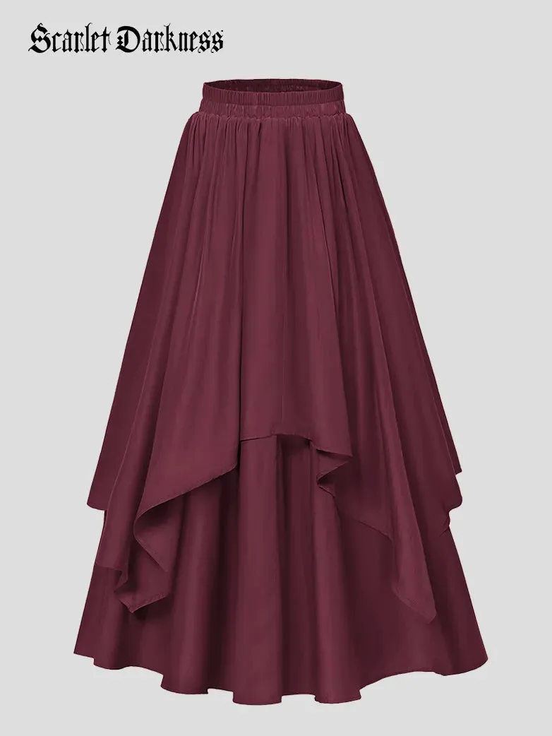 Women Renaissance Dual-Layer Swing Maxi Skirt