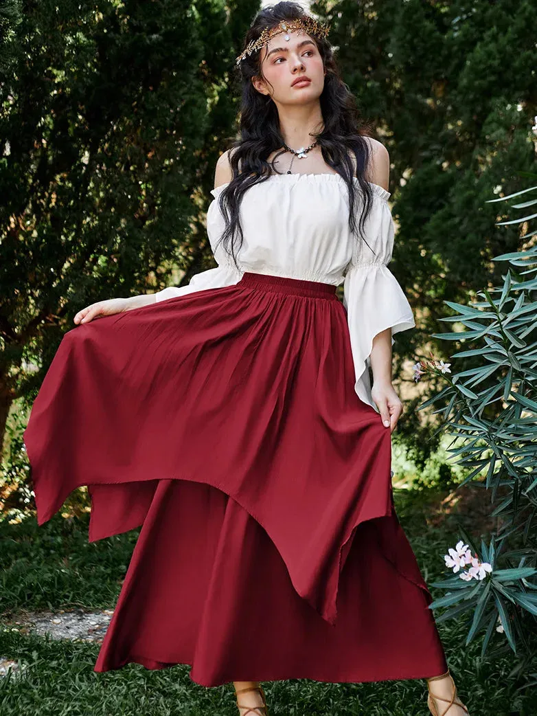 Women Renaissance Dual-Layer Swing Maxi Skirt