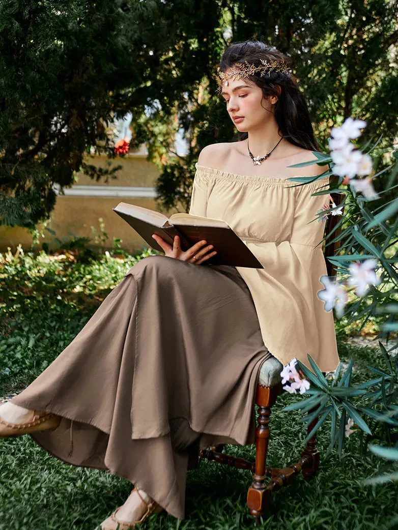 Women Renaissance Dual-Layer Swing Maxi Skirt