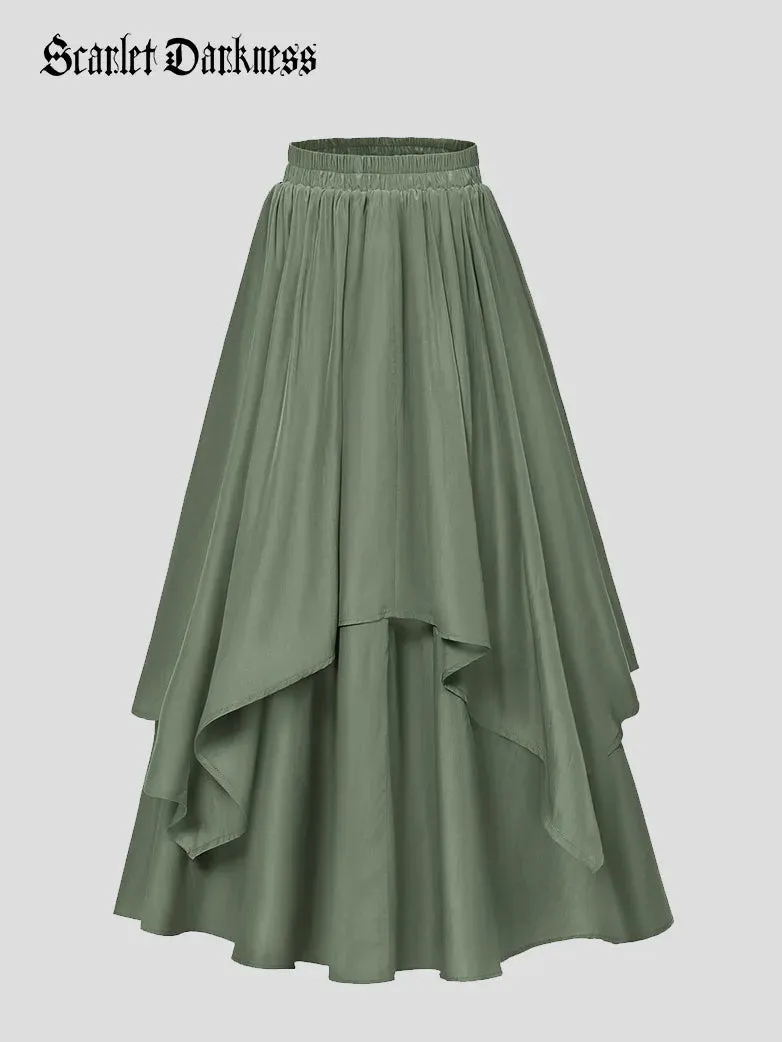 Women Renaissance Dual-Layer Swing Maxi Skirt