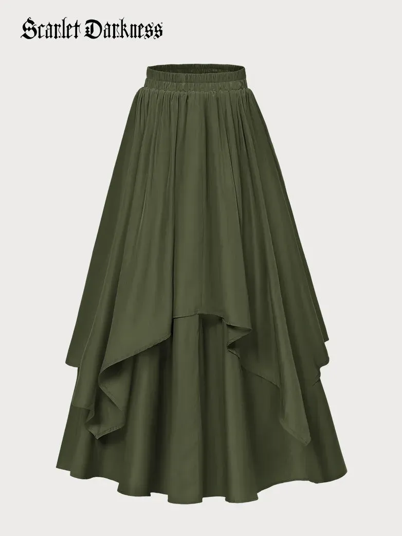 Women Renaissance Dual-Layer Swing Maxi Skirt