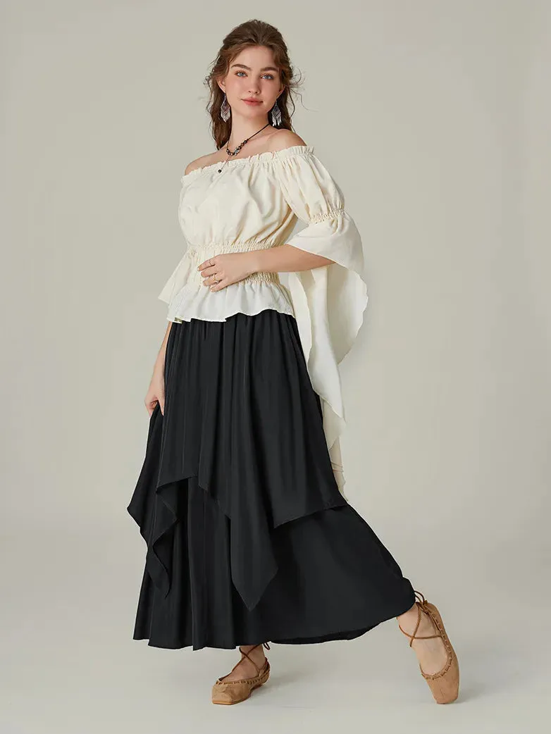 Women Renaissance Dual-Layer Swing Maxi Skirt
