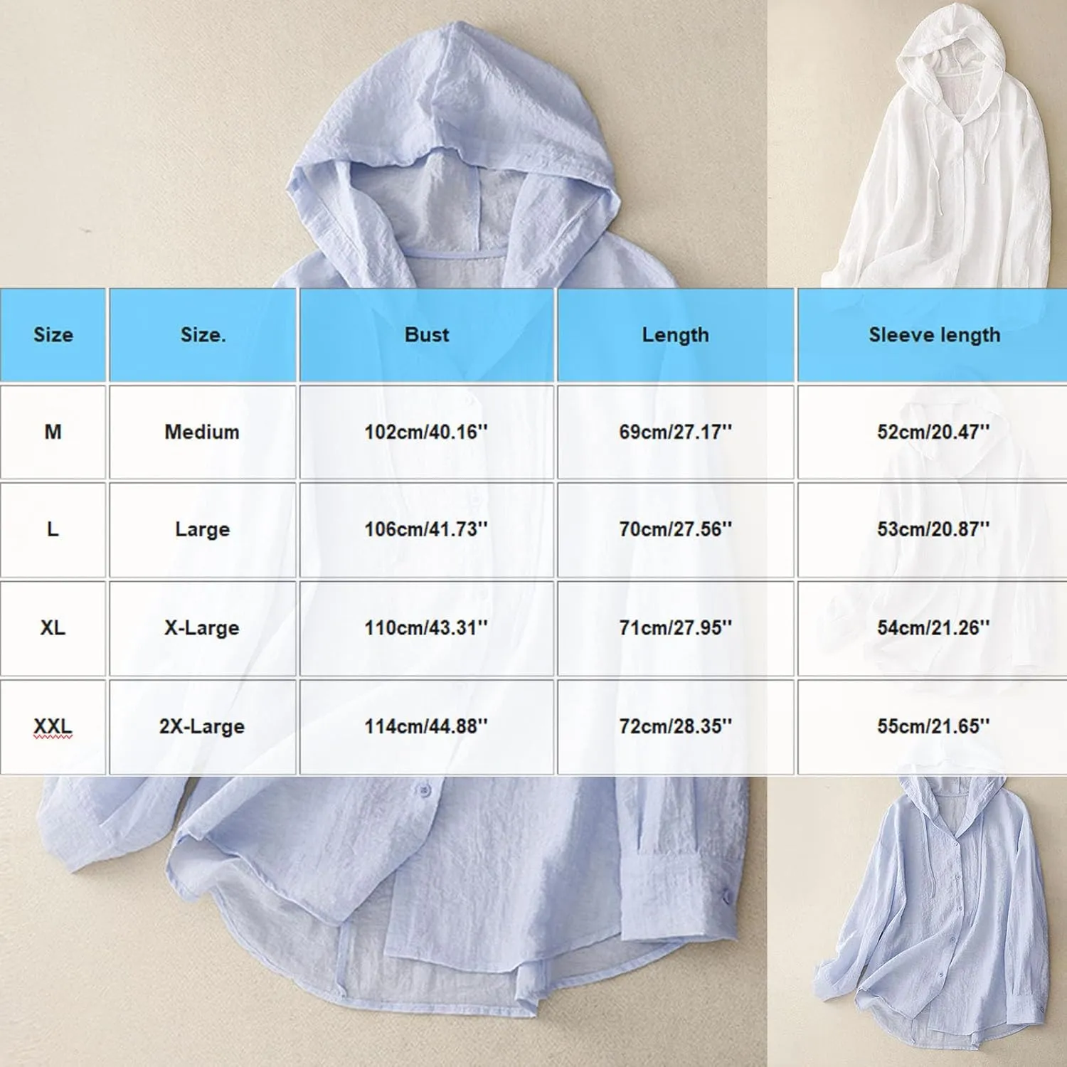 Women's Linen Sun Protection Hoodie Jacket Lightweight Long Sleeve Shirt Oversized Loose Breathable Hooded Cover Ups