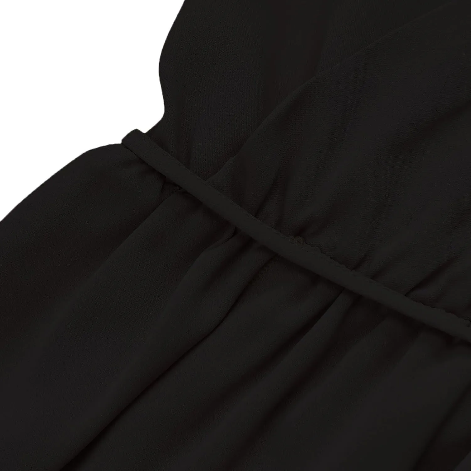 Women's Spaghetti Strap Ruched Wrap Tie Waist Pleated Front Split A Line Midi Dress Summer Cocktail Wedding Guest Dress