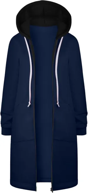 Womens Zip Up Long Sleeve Hoodies Sweatshirt Fleece Jackets 2024 Fall Fashion Outfits Winter Clothes Long Coats