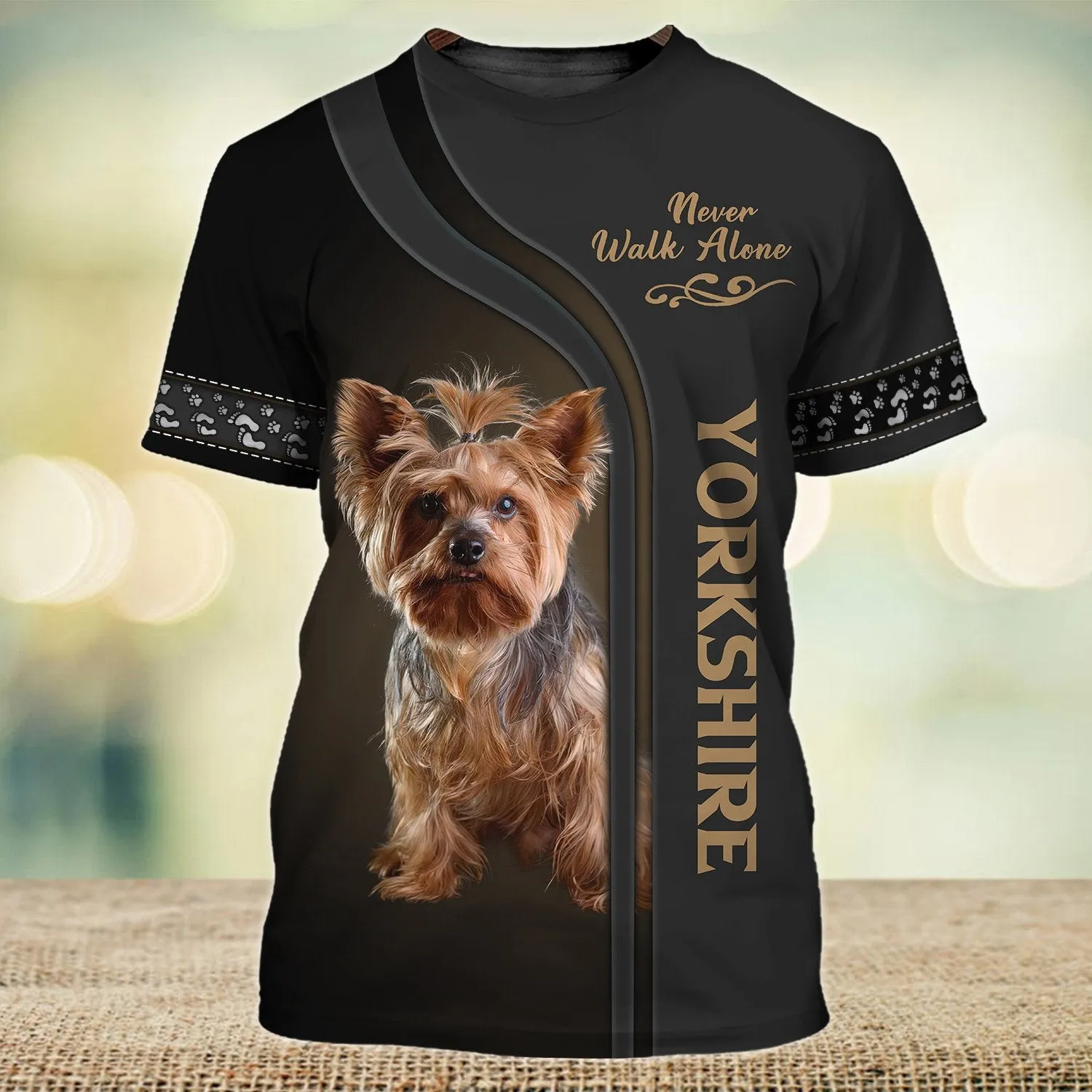 Yorkshire Lover Never Walk Alone 3D Full Print Shirts, Shirt For Dog Lovers, Dog Memorial Gifts for loss of Dog