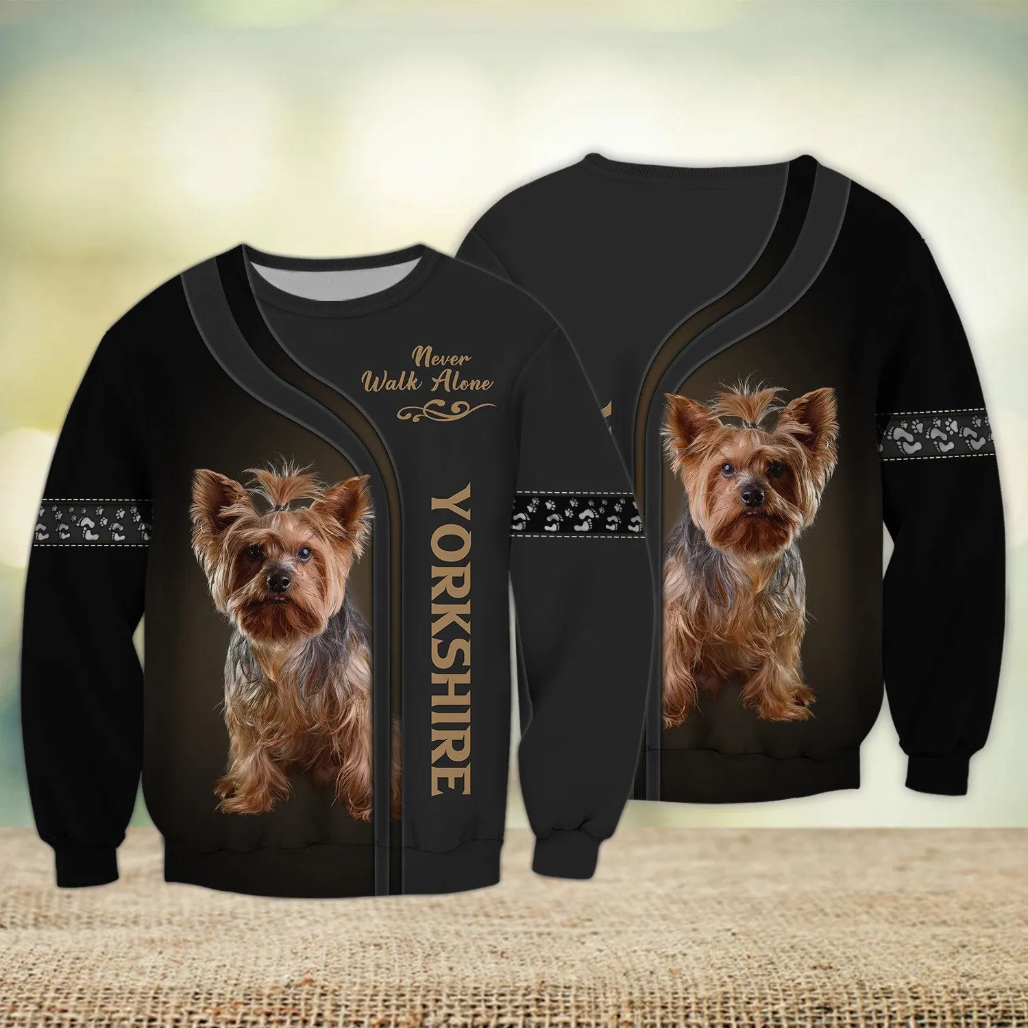 Yorkshire Lover Never Walk Alone 3D Full Print Shirts, Shirt For Dog Lovers, Dog Memorial Gifts for loss of Dog