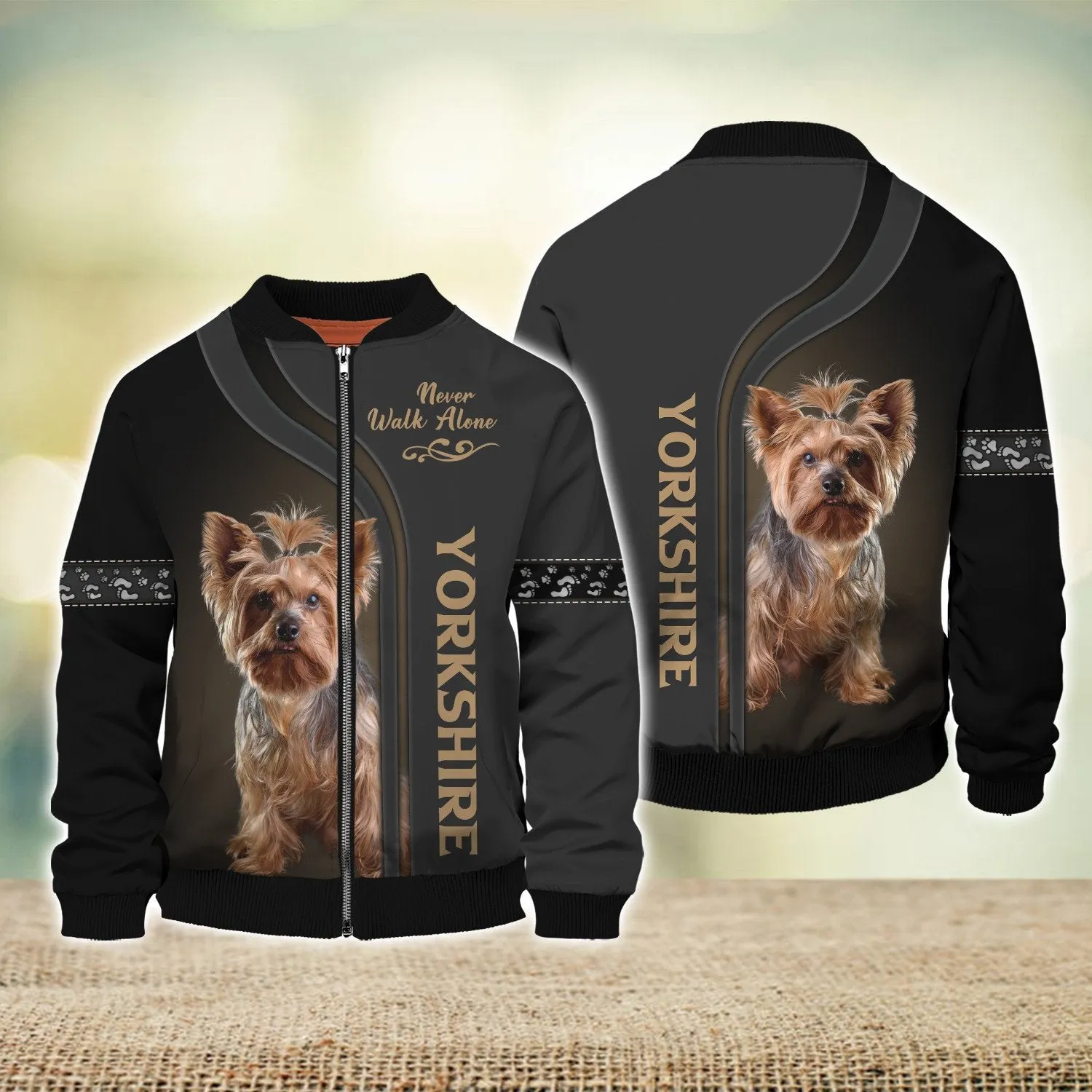 Yorkshire Lover Never Walk Alone 3D Full Print Shirts, Shirt For Dog Lovers, Dog Memorial Gifts for loss of Dog
